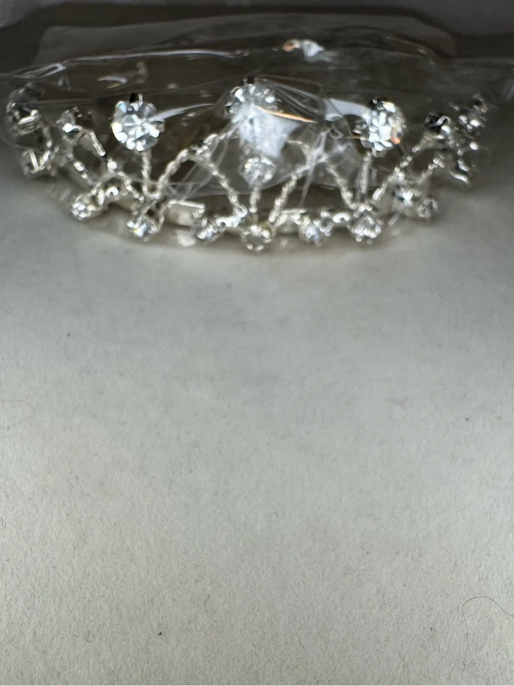 New Crystal Accent Silver Tiara with comb